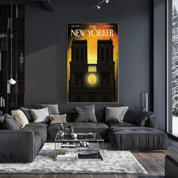 Notre-Dame Silhouette at Sunset, Cultural Poster PosterGoat