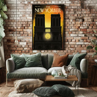 Notre-Dame Silhouette at Sunset, Cultural Poster PosterGoat