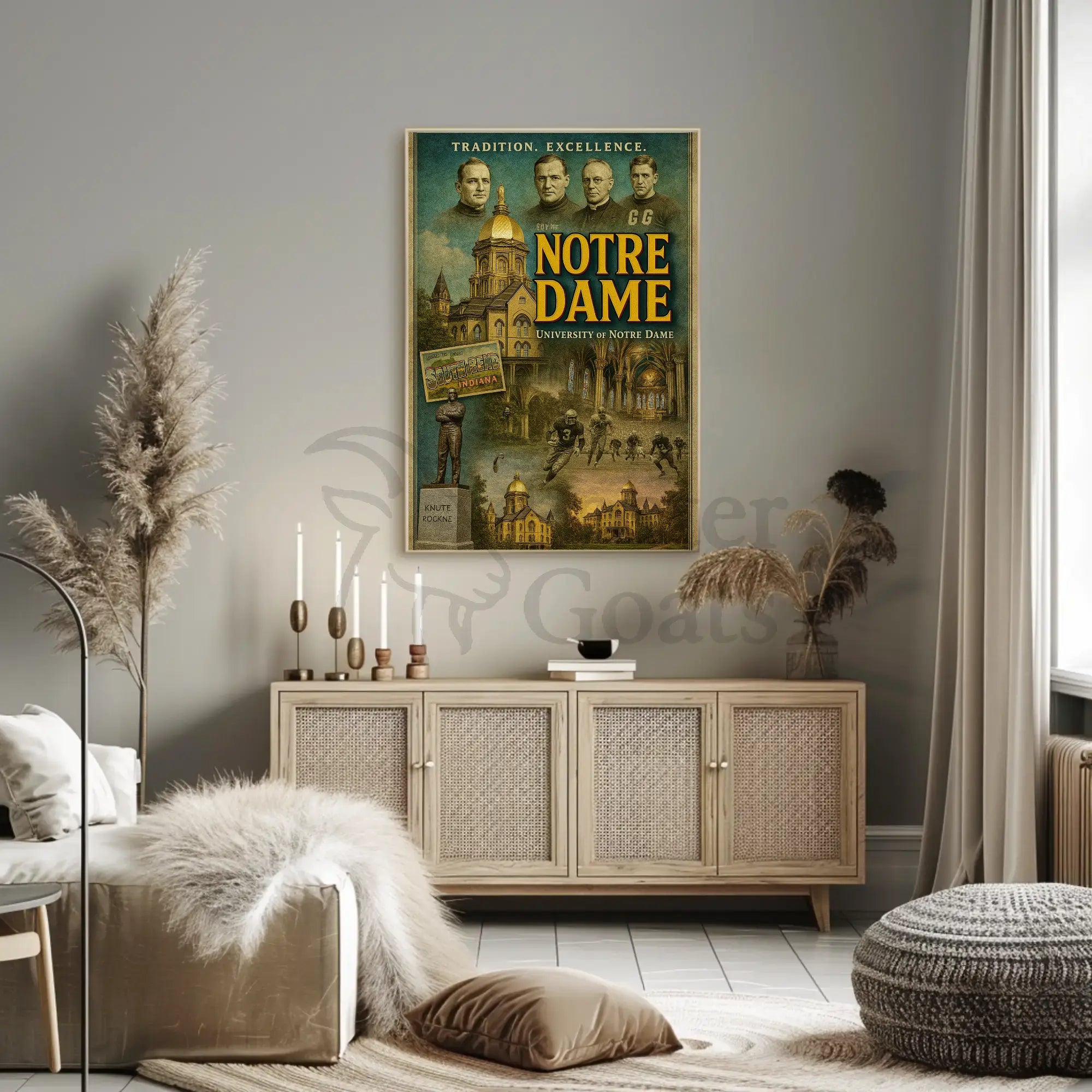 Notre Dame Tradition and Excellence Cultural Heritage Poster PosterGoat