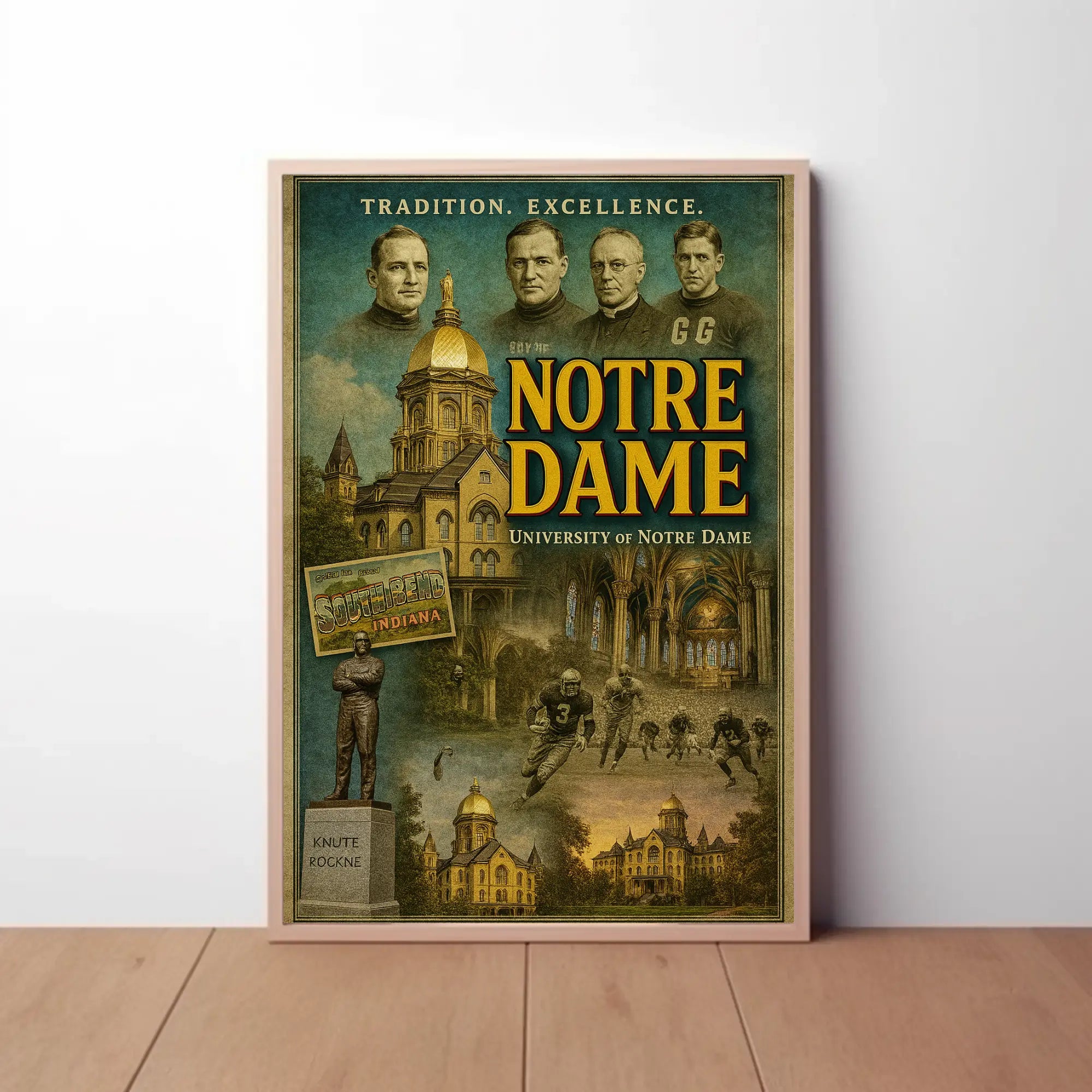 Notre Dame Tradition and Excellence Cultural Heritage Poster PosterGoat