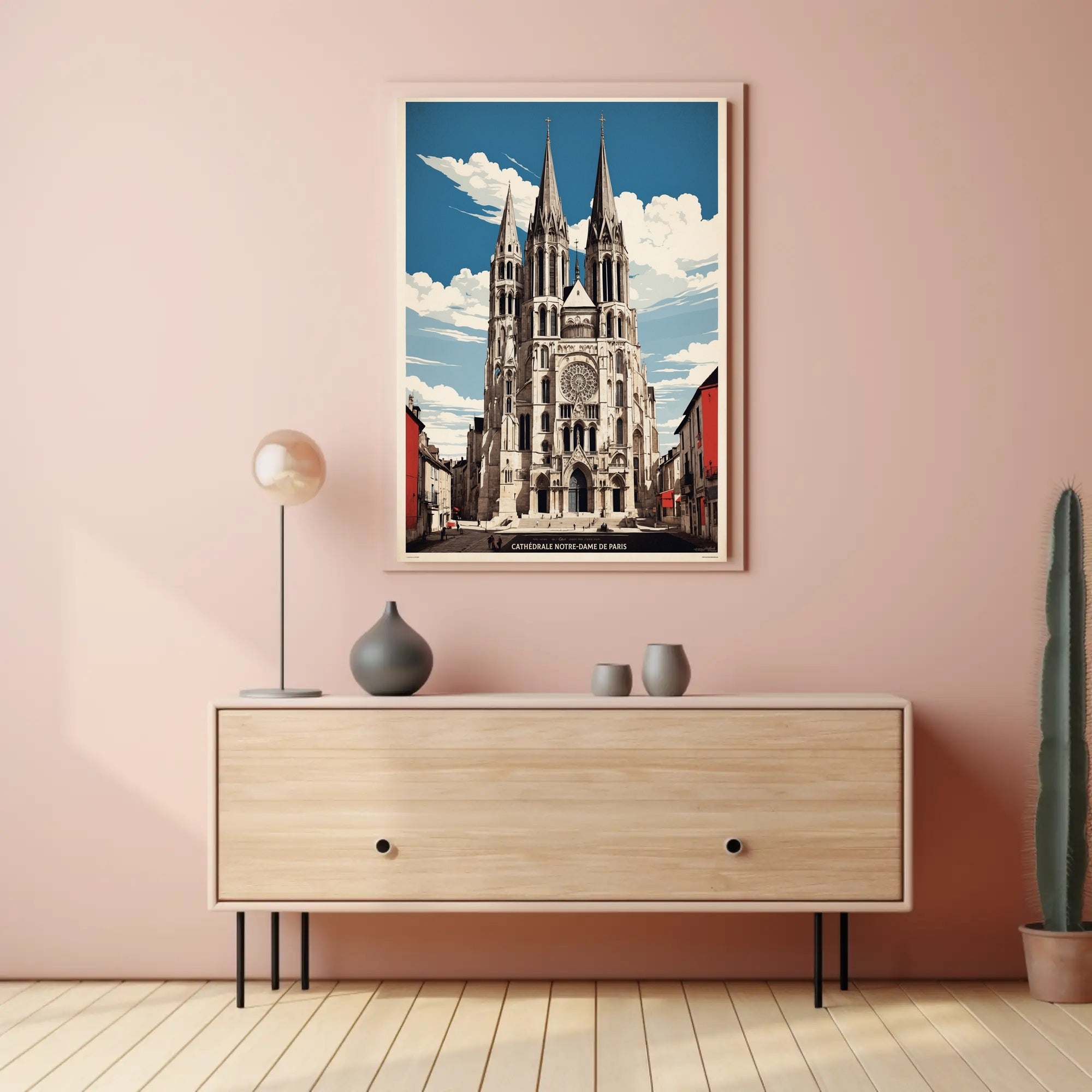 Notre-Dame de Paris Modern Cityscape Urban or Cityscape Poster PosterGoat