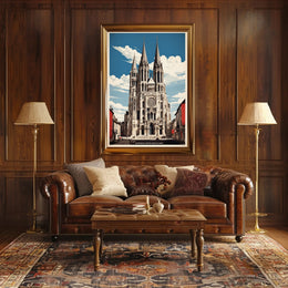 Notre-Dame de Paris Modern Cityscape Urban or Cityscape Poster PosterGoat