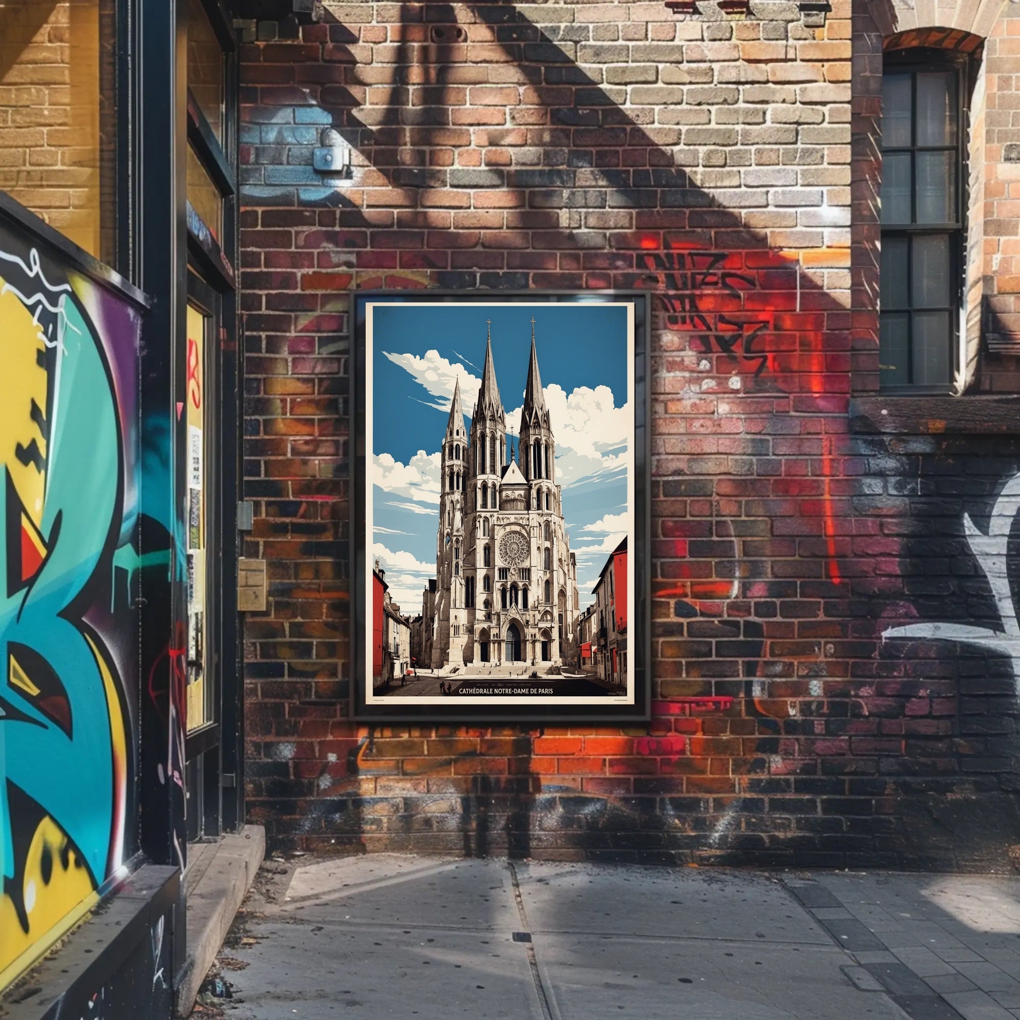 Notre-Dame de Paris Modern Cityscape Urban or Cityscape Poster PosterGoat
