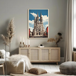 Notre-Dame de Paris Modern Cityscape Urban or Cityscape Poster PosterGoat