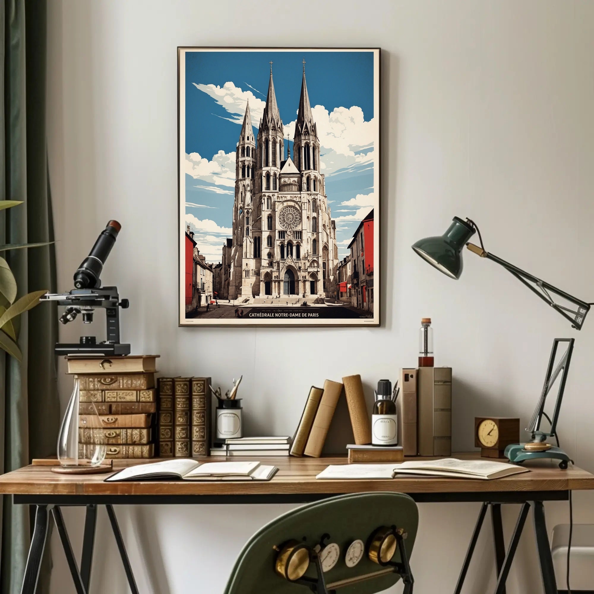 Notre-Dame de Paris Modern Cityscape Urban or Cityscape Poster PosterGoat