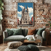 Notre-Dame de Paris Modern Cityscape Urban or Cityscape Poster PosterGoat