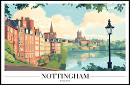 Nottingham Riverside Charm: Scenic Travel Poster PosterGoat