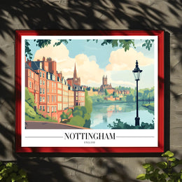 Nottingham Riverside Charm: Scenic Travel Poster PosterGoat