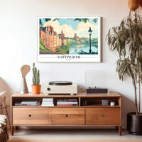 Nottingham Riverside Charm: Scenic Travel Poster PosterGoat