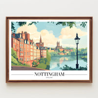 Nottingham Riverside Charm: Scenic Travel Poster PosterGoat