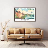 Nottingham Riverside Charm: Scenic Travel Poster PosterGoat