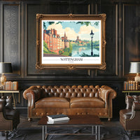 Nottingham Riverside Charm: Scenic Travel Poster PosterGoat