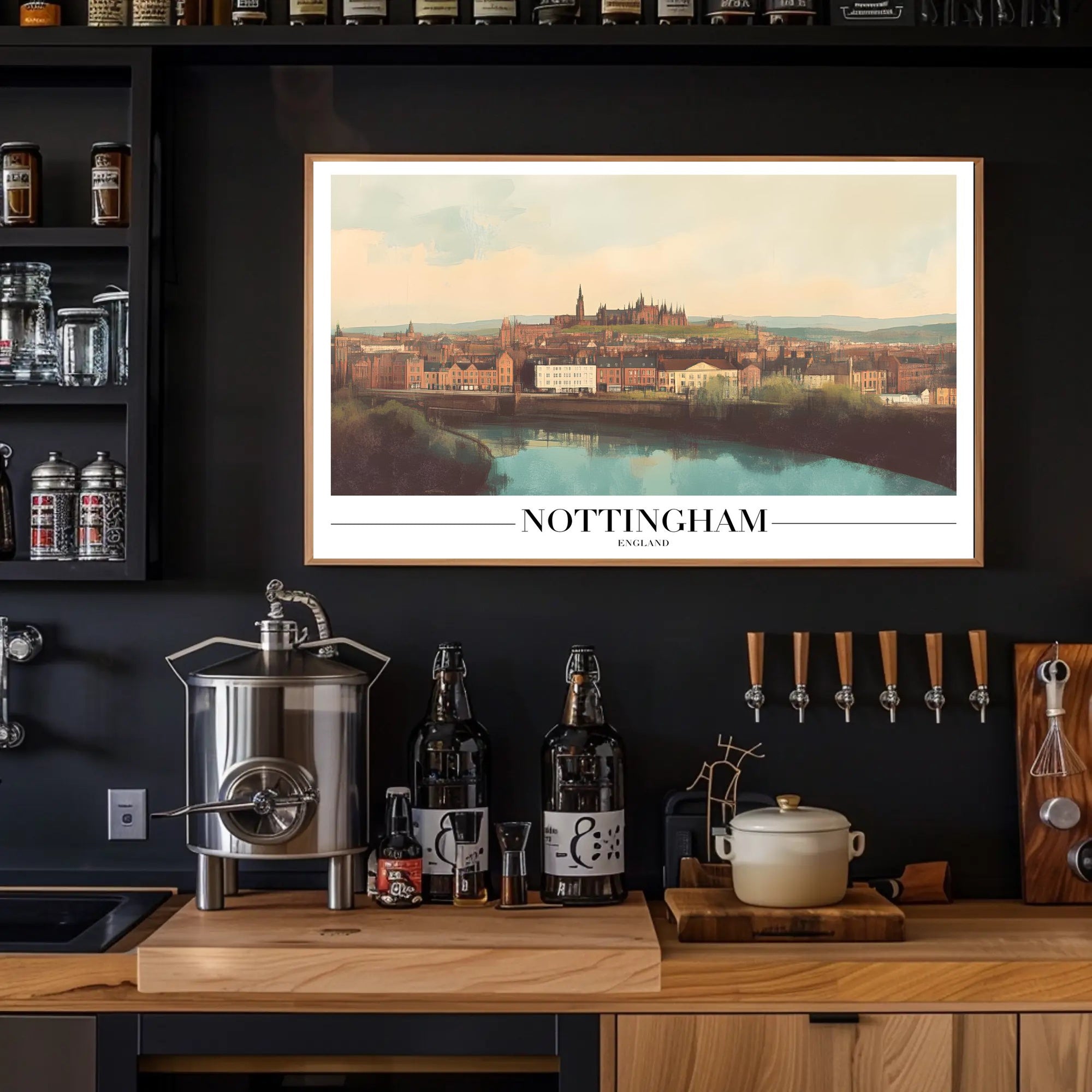 Nottingham Scenic View Urban Cityscape Poster PosterGoat