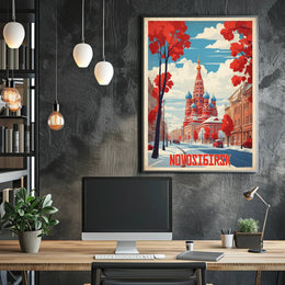 Novosibirsk Cityscape: Russian Architecture Urban or Cityscape Poster PosterGoat