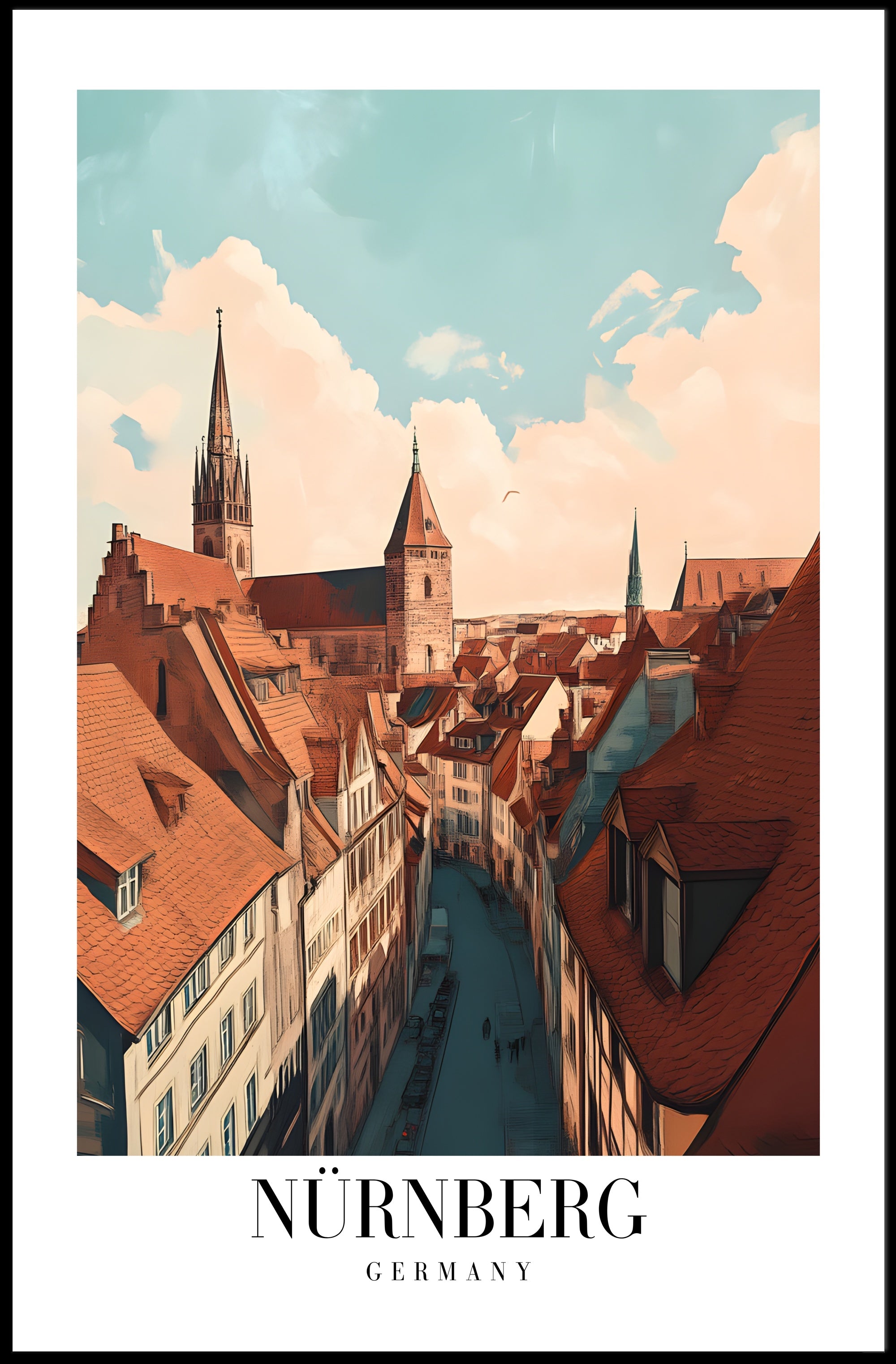 Nürnberg Cityscape Charm: Urban or Cityscape Poster PosterGoat