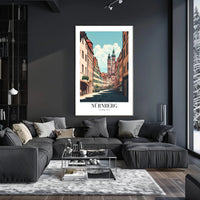 Nürnberg Vintage Architecture Street Scene Urban or Cityscape Poster PosterGoat