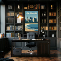Oakland Skyline Minimalist Urban Landscape Travel Poster PosterGoat