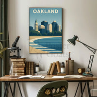 Oakland Skyline Minimalist Urban Landscape Travel Poster PosterGoat