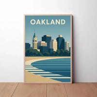Oakland Skyline Minimalist Urban Landscape Travel Poster PosterGoat