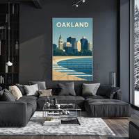 Oakland Skyline Minimalist Urban Landscape Travel Poster PosterGoat