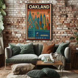 Oakland's Vibrant Charm Travel Poster PosterGoat