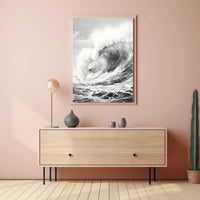 Ocean's Majesty: Dramatic Ocean Wave Art Poster PosterGoat