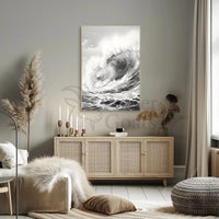 Ocean's Majesty: Dramatic Ocean Wave Art Poster PosterGoat