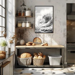 Ocean's Majesty: Dramatic Ocean Wave Art Poster PosterGoat