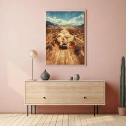 Off-Road Adventure in Desert Scene Sports Poster PosterGoat