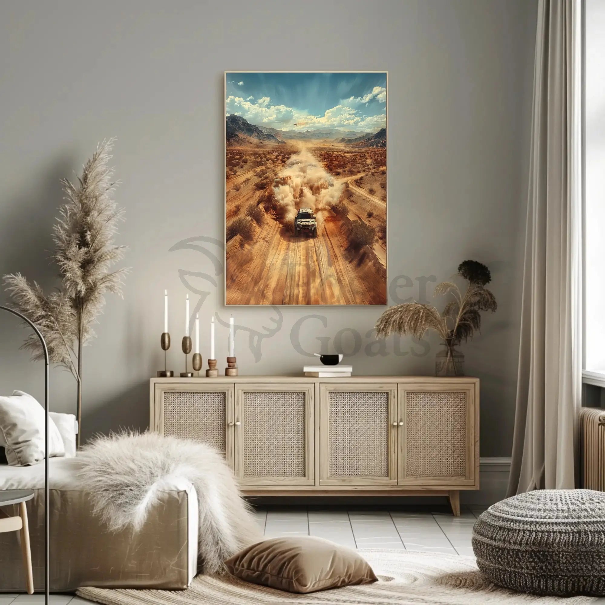 Off-Road Adventure in Desert Scene Sports Poster PosterGoat