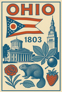 Ohio 1803 Vintage State Pride Cultural Heritage Poster PosterGoat