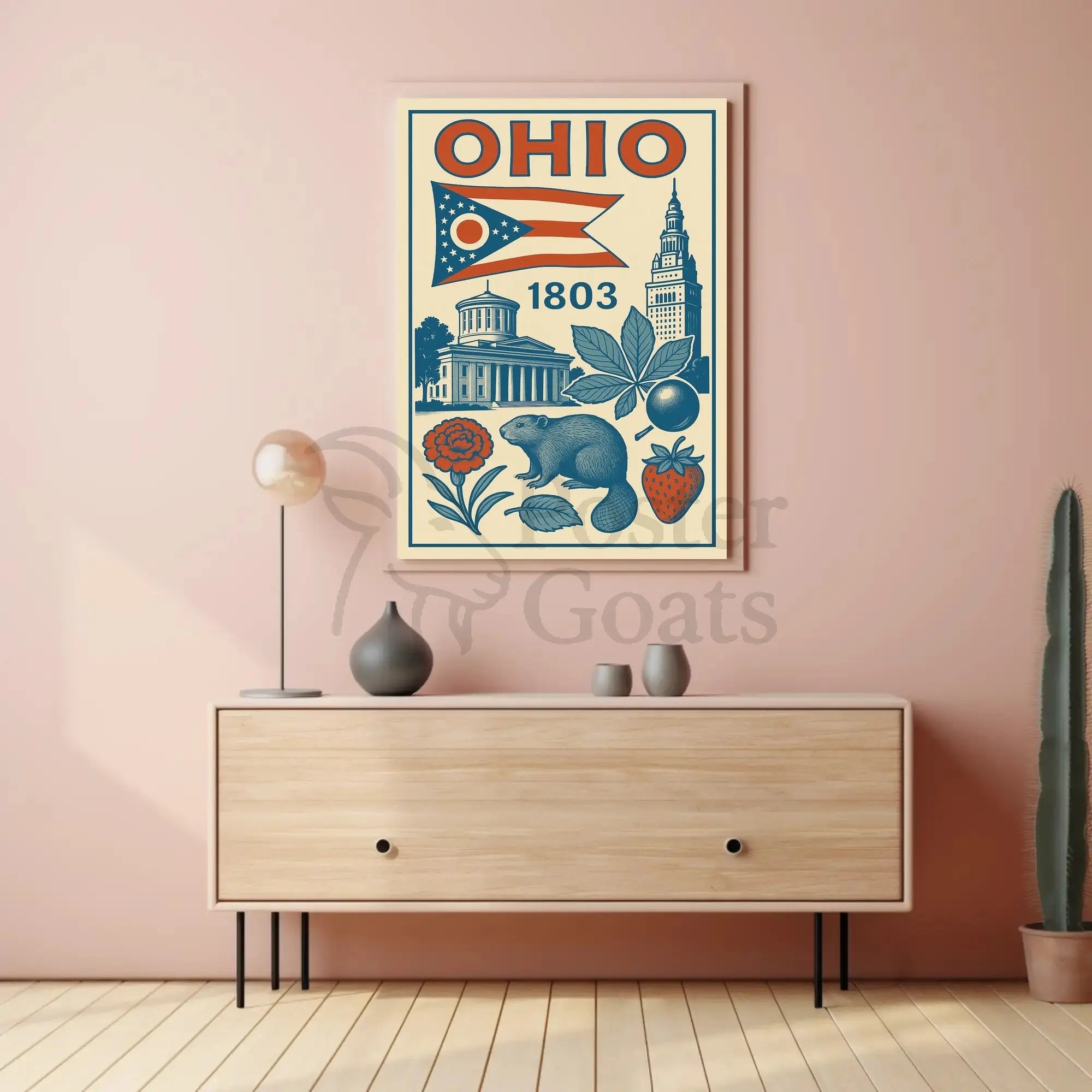 Ohio 1803 Vintage State Pride Cultural Heritage Poster PosterGoat