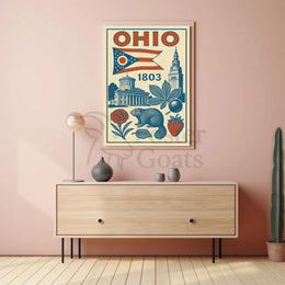 Ohio 1803 Vintage State Pride Cultural Heritage Poster PosterGoat