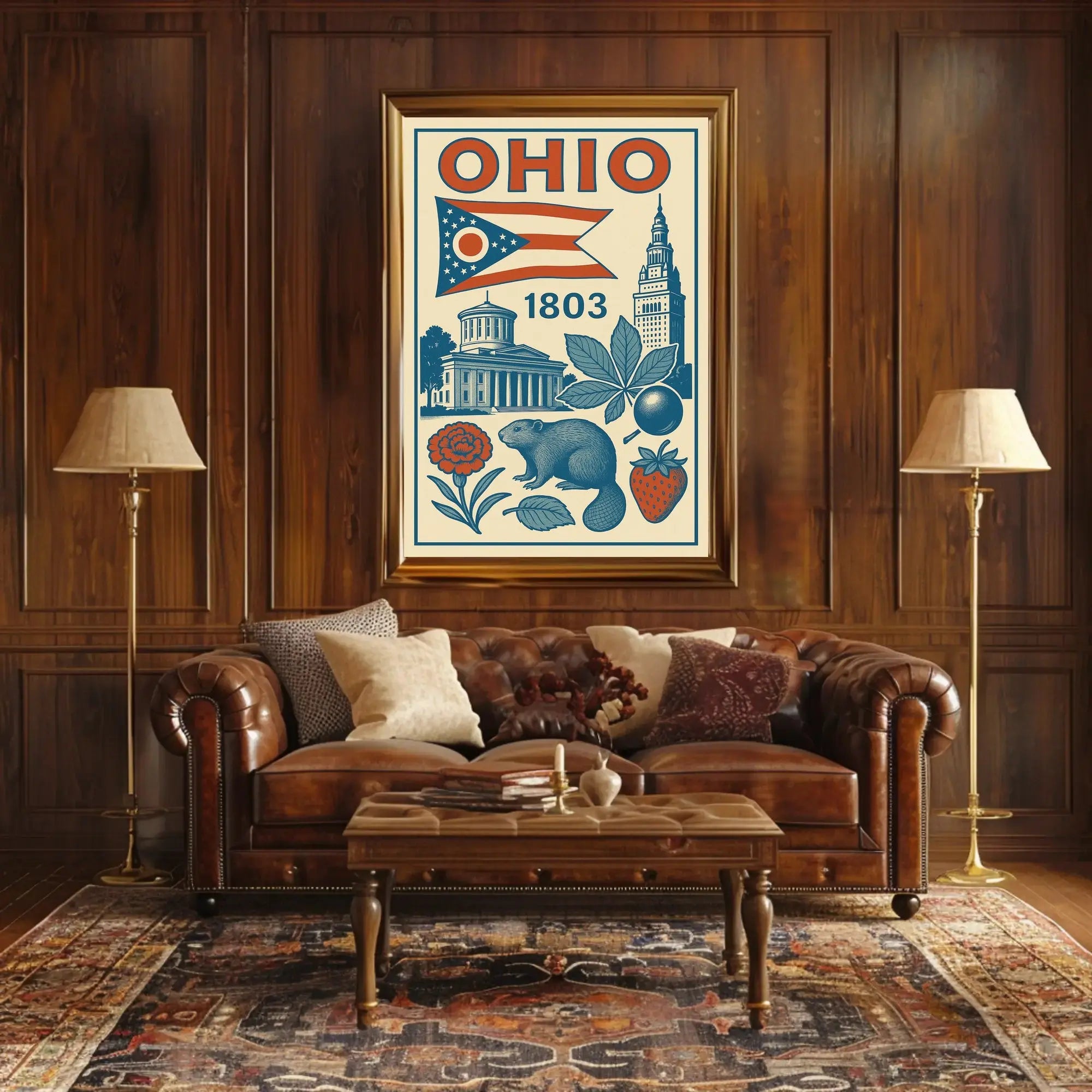 Ohio 1803 Vintage State Pride Cultural Heritage Poster PosterGoat