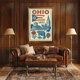 Ohio 1803 Vintage State Pride Cultural Heritage Poster PosterGoat