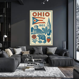 Ohio 1803 Vintage State Pride Cultural Heritage Poster PosterGoat