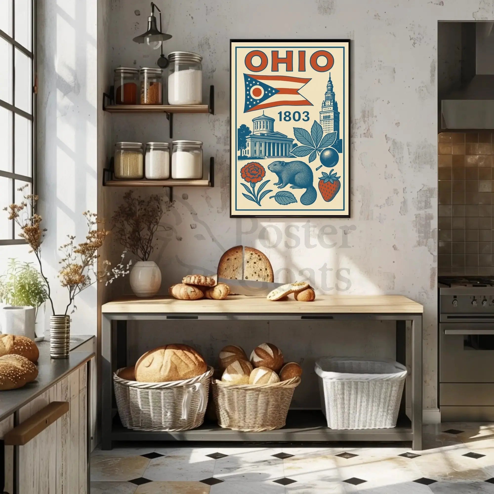 Ohio 1803 Vintage State Pride Cultural Heritage Poster PosterGoat