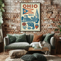 Ohio 1803 Vintage State Pride Cultural Heritage Poster PosterGoat
