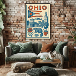 Ohio 1803 Vintage State Pride Cultural Heritage Poster PosterGoat
