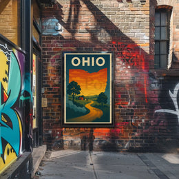 Ohio Countryside Vintage Retro Travel Poster PosterGoat