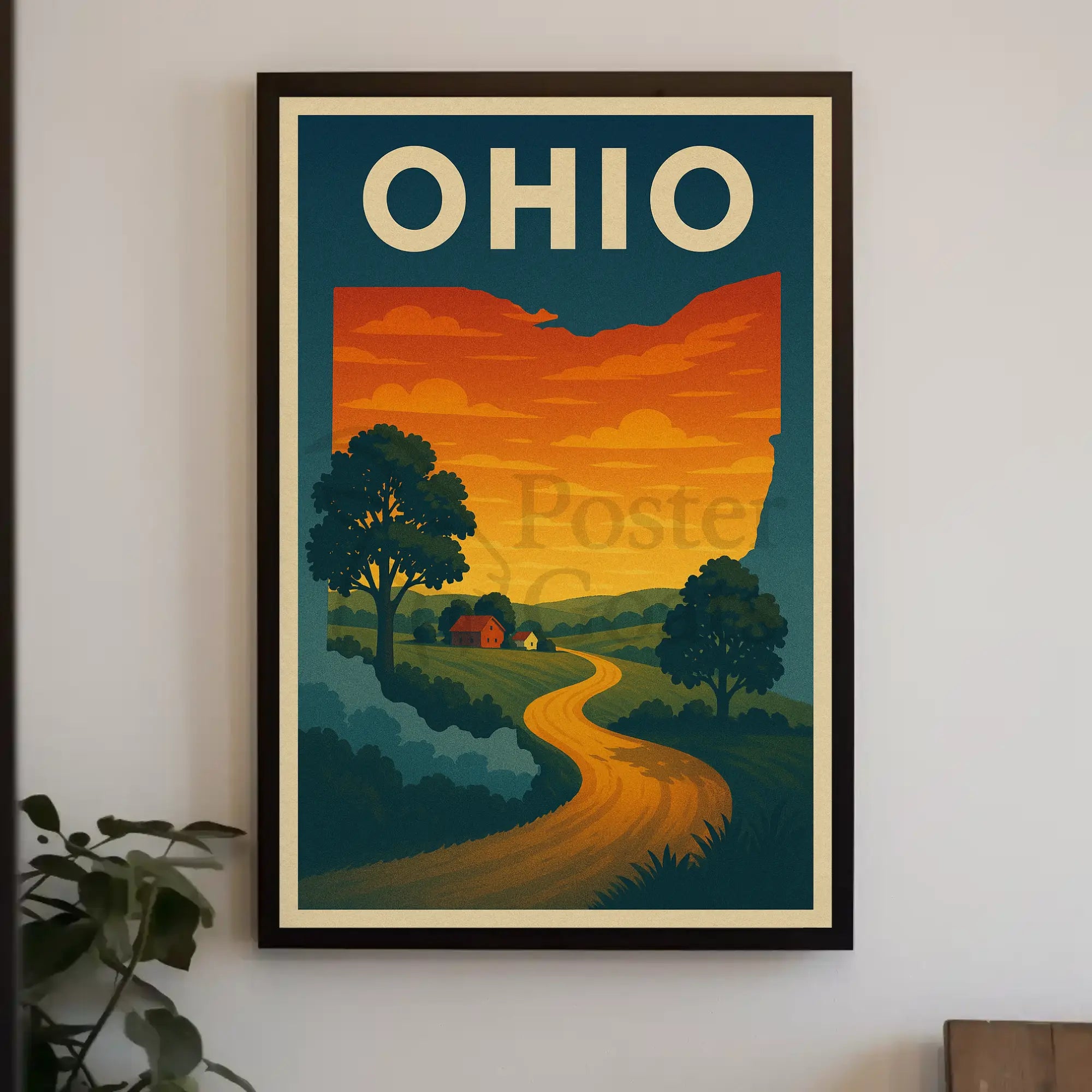 Ohio Countryside Vintage Retro Travel Poster PosterGoat