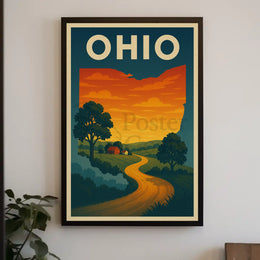 Ohio Countryside Vintage Retro Travel Poster PosterGoat