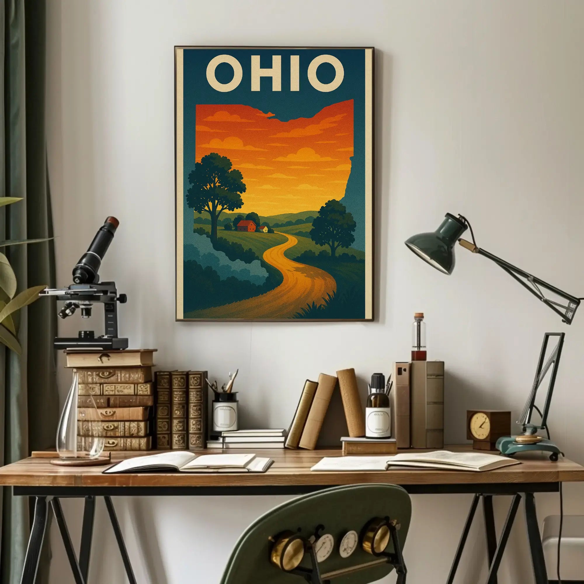 Ohio Countryside Vintage Retro Travel Poster PosterGoat