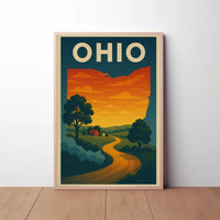Ohio Countryside Vintage Retro Travel Poster PosterGoat