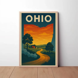 Ohio Countryside Vintage Retro Travel Poster PosterGoat