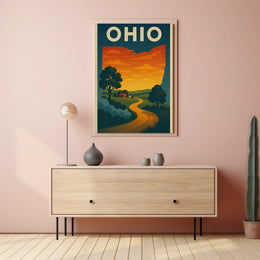 Ohio Countryside Vintage Retro Travel Poster PosterGoat