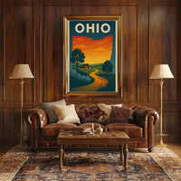 Ohio Countryside Vintage Retro Travel Poster PosterGoat