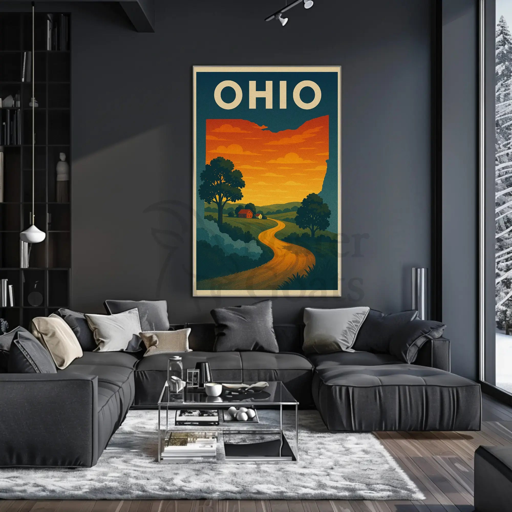 Ohio Countryside Vintage Retro Travel Poster PosterGoat