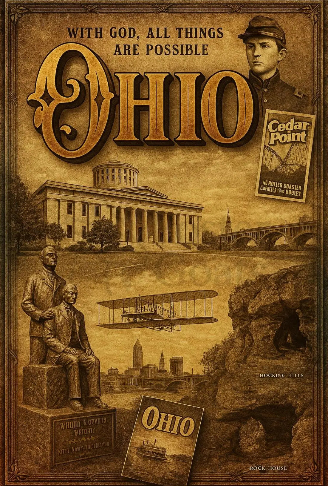 Ohio Heritage Celebrated in Vintage Cultural or Heritage Poster PosterGoat