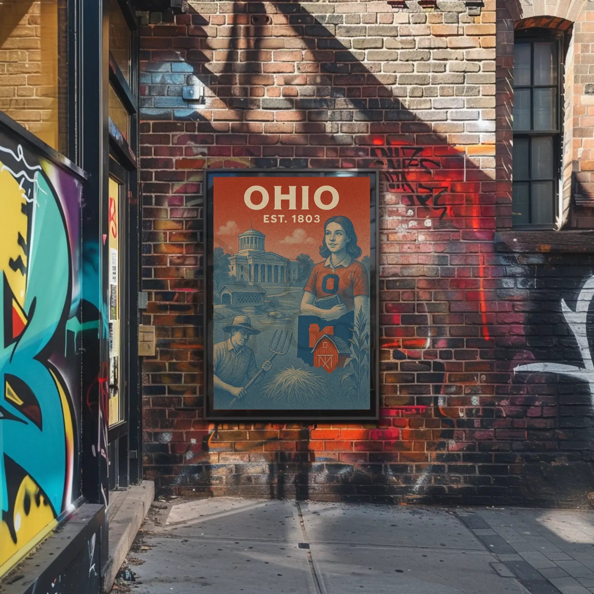 Ohio Heritage and History Celebrated in Retro Poster PosterGoat